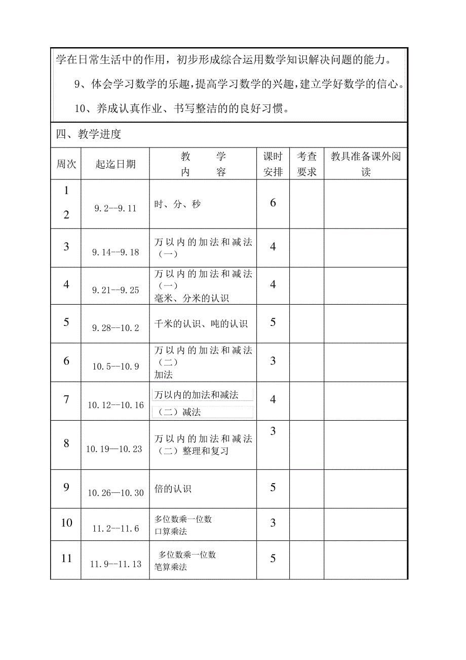 三上数学教学计划_第5页