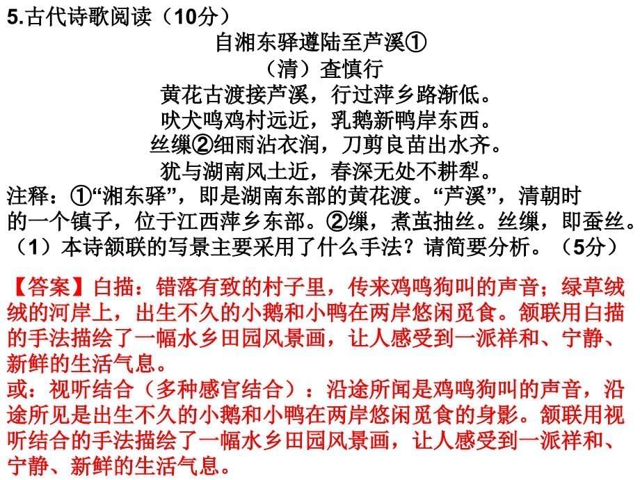 诗歌修辞与表现手法l练习_第5页