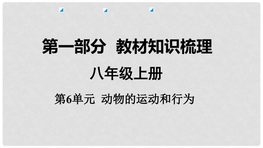 中考生物 八上 第6单元 动物的运动和行为复习课件_第1页