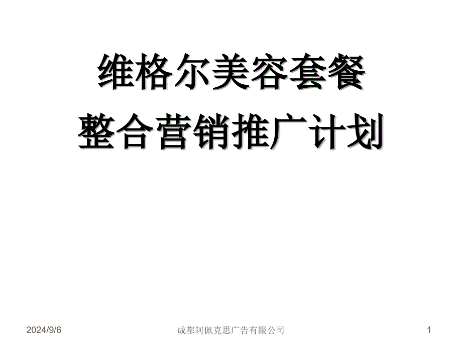 维格尔美容套餐整合营销推广计划_第1页