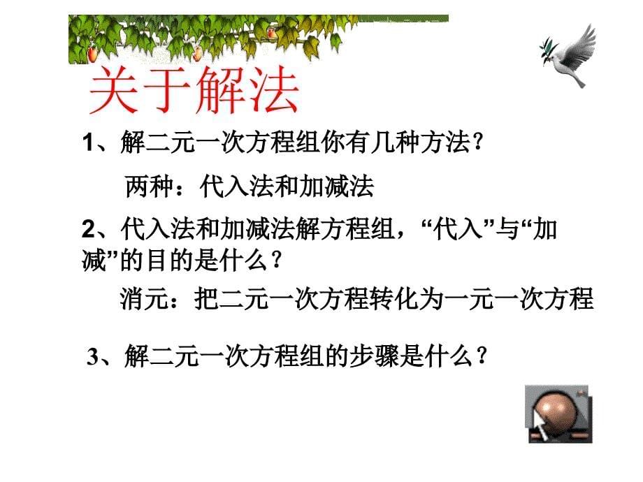 新人教版七下第八章二元一次方程组复习（一）_第5页