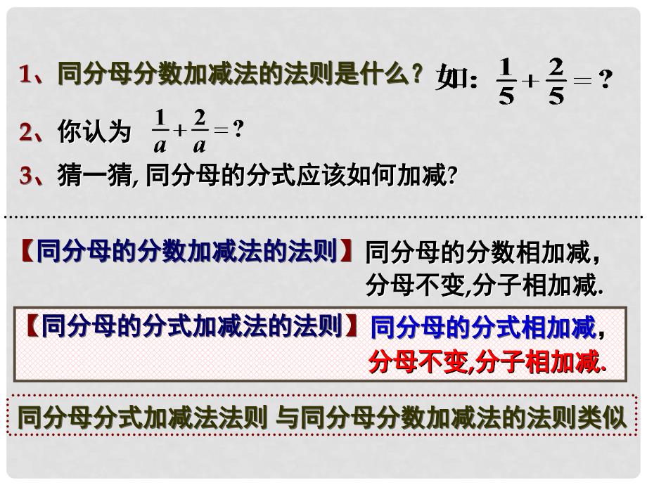 江苏省无锡市梅里中学八年级数学下册 《8.3分式的加减》课件 苏科版_第4页