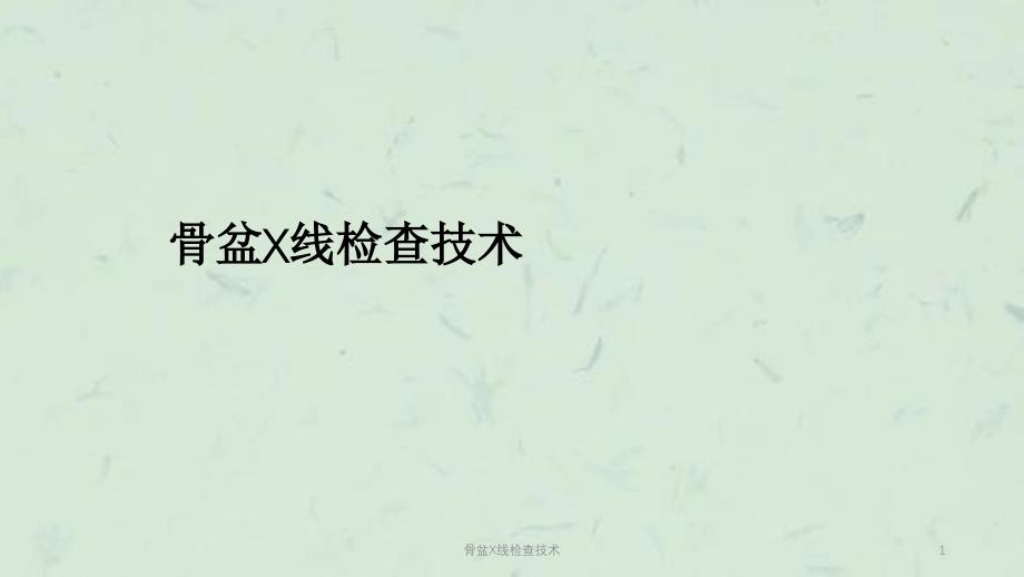 骨盆X线检查技术课件_第1页