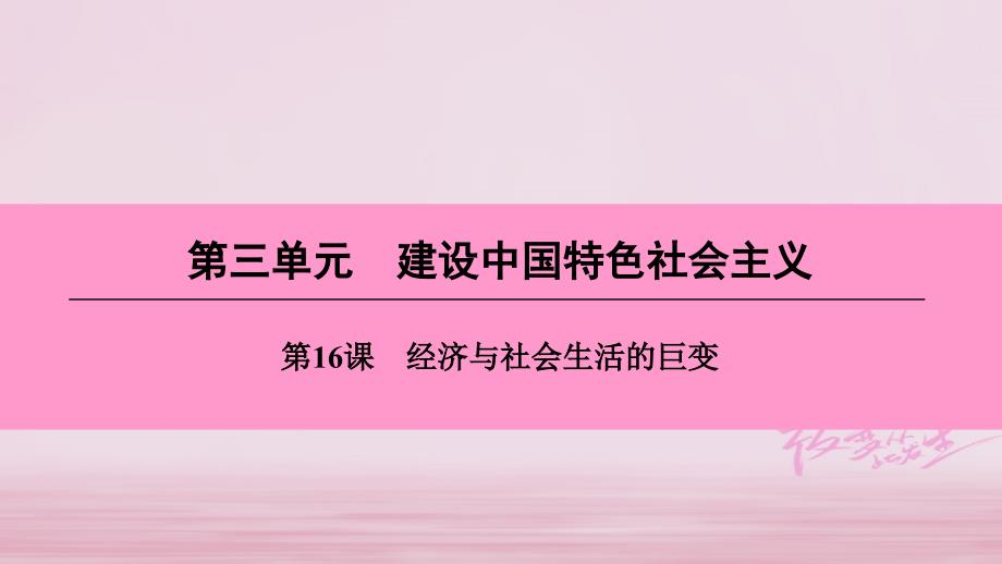 八年级历史下册第三单元建设中国特色社会主义第16课经济与社会生活的巨变课件北师大版_第1页