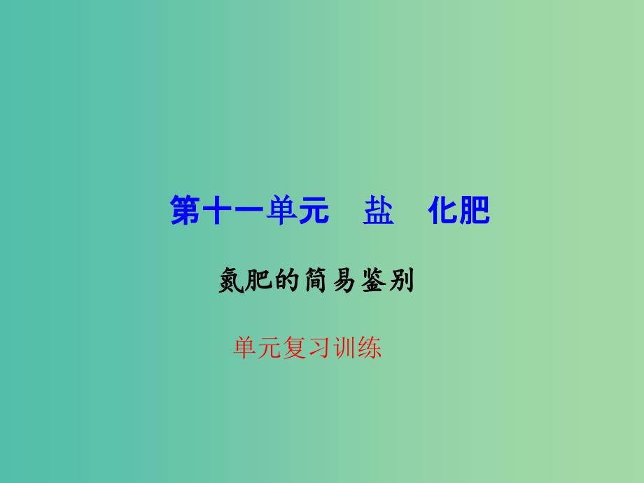 九年级化学下册 第11单元 盐 化肥复习训练课件 新人教版.ppt_第1页