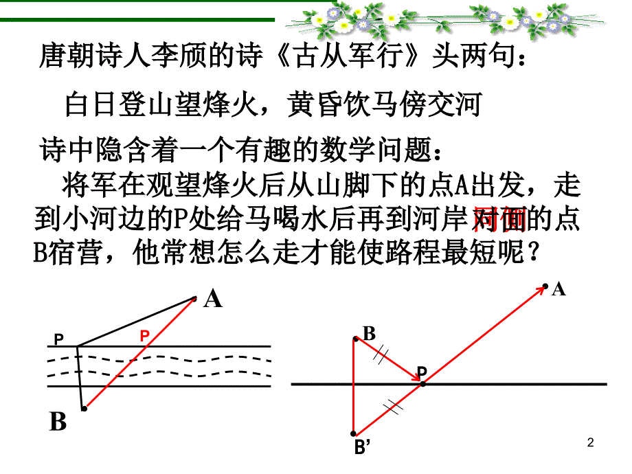 初三数学复习专题课件两点之间线段最短的应用_第2页