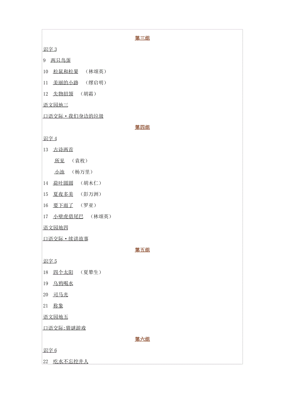 一--四年级语文课本目录_第3页