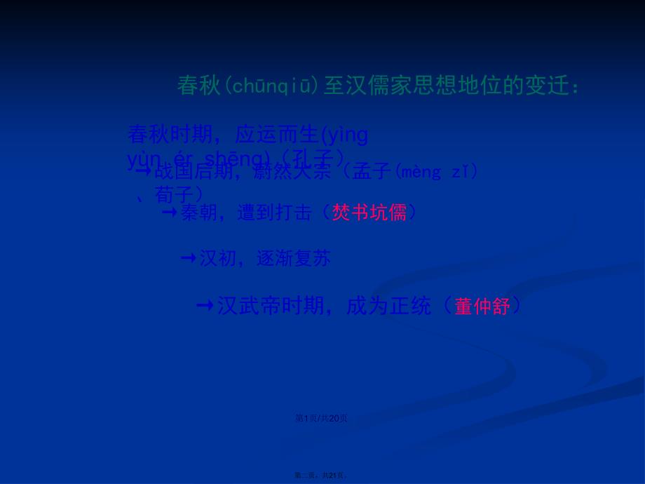 复习考点罢黜百家独尊儒术学习教案_第2页