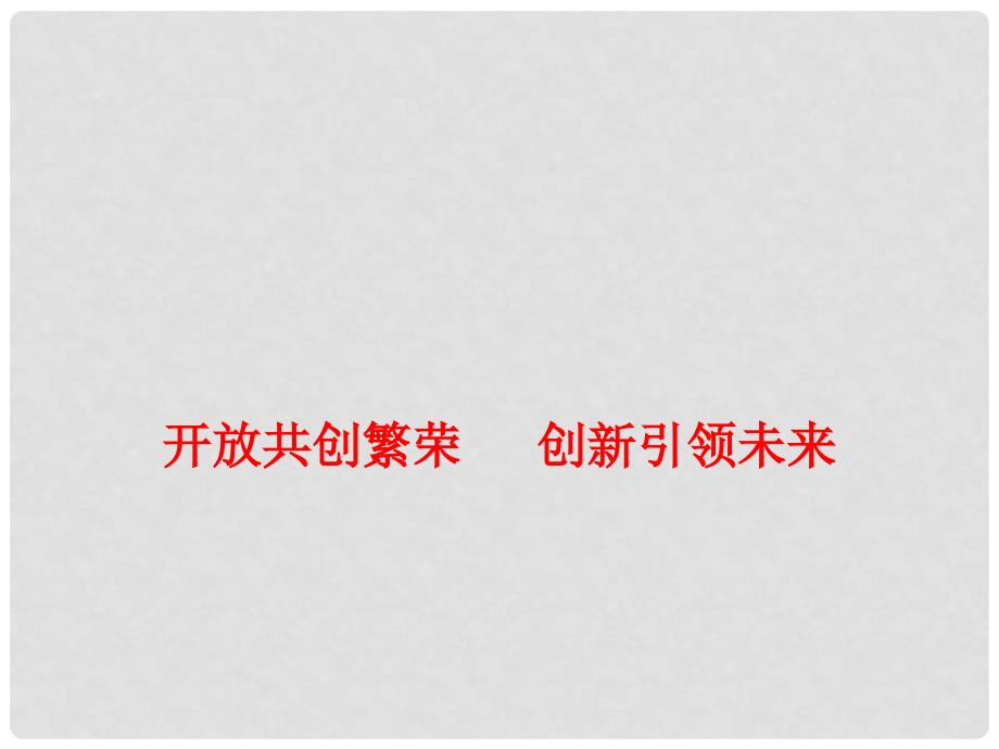 高考政治时事热点 开放共创繁荣 创新引领未来课件_第1页