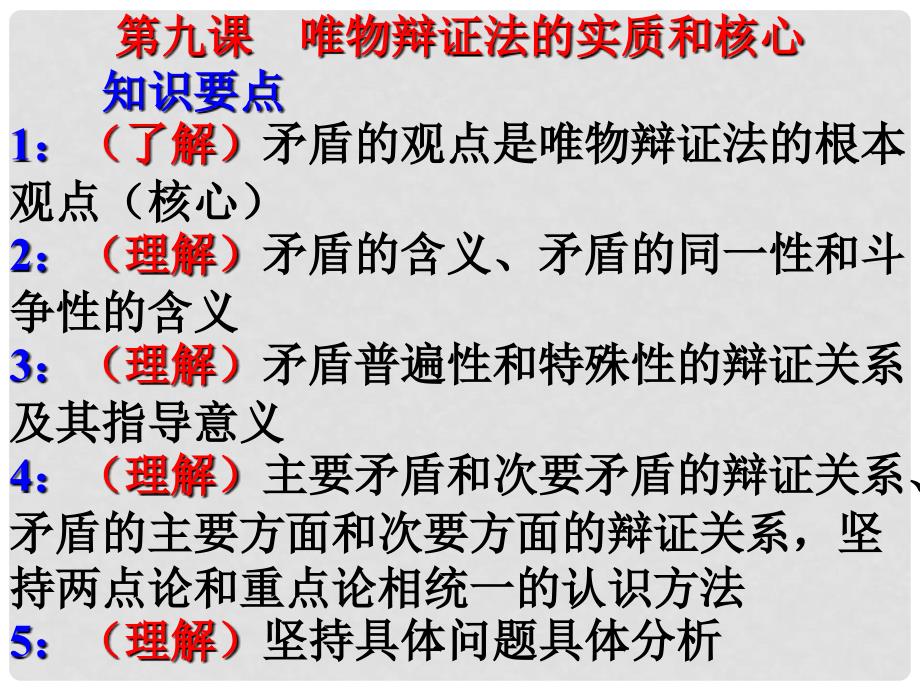 高中政治 第九课《唯物辩证法的实质与核心》精品课件 新人教版必修4_第1页