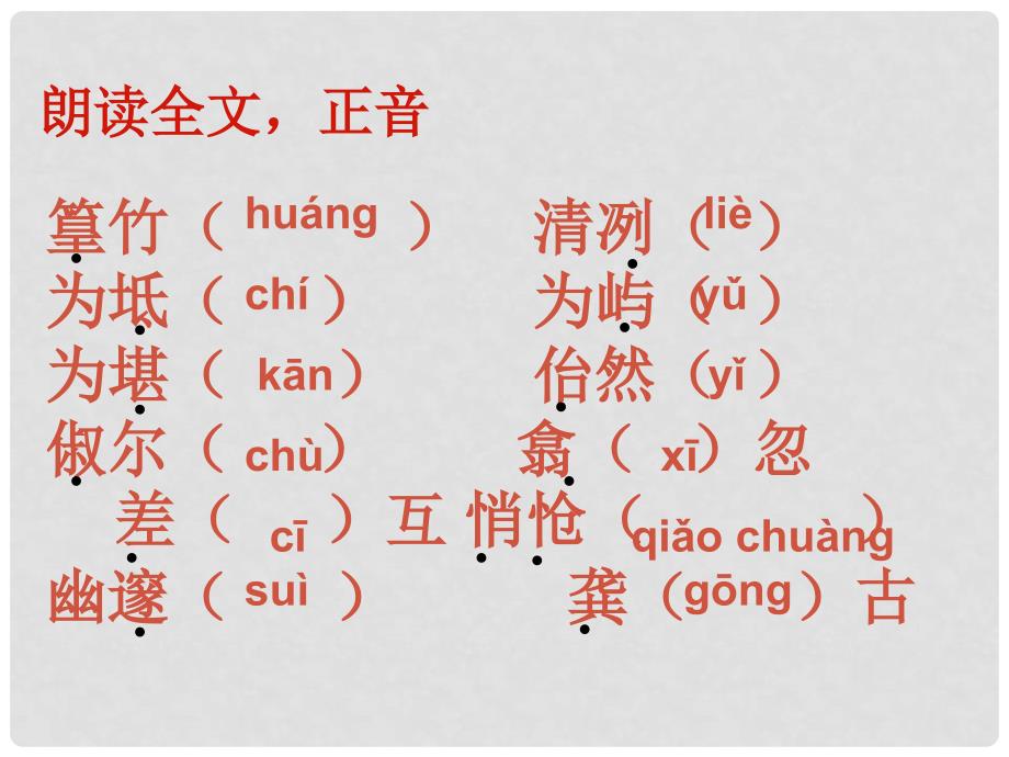 山东省高密市银鹰文昌中学八年级语文下册《小石潭记》课件1 新人教版_第3页