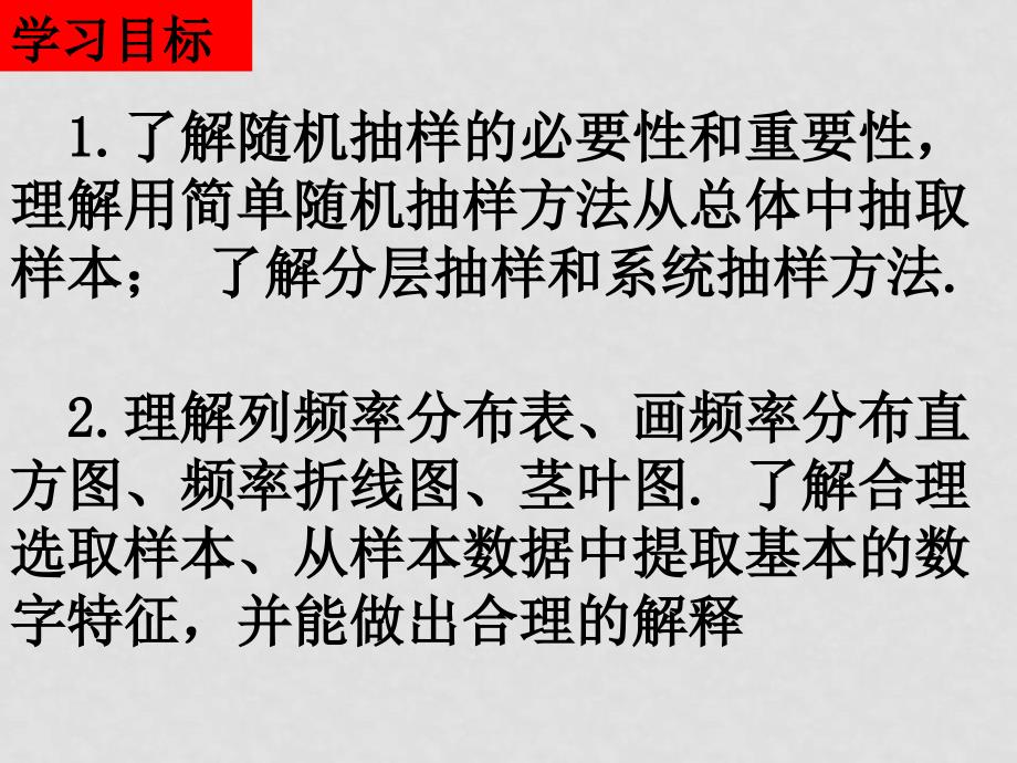 高二数学（抽样方法与频率分布）课件新人教版选修2_第2页