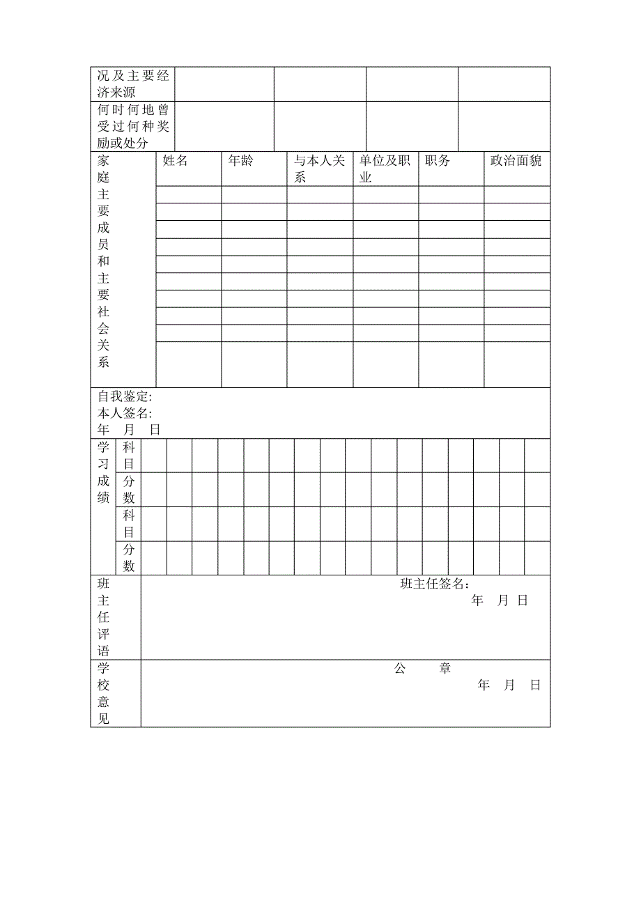 中等专业学校毕业生登记表1_第2页