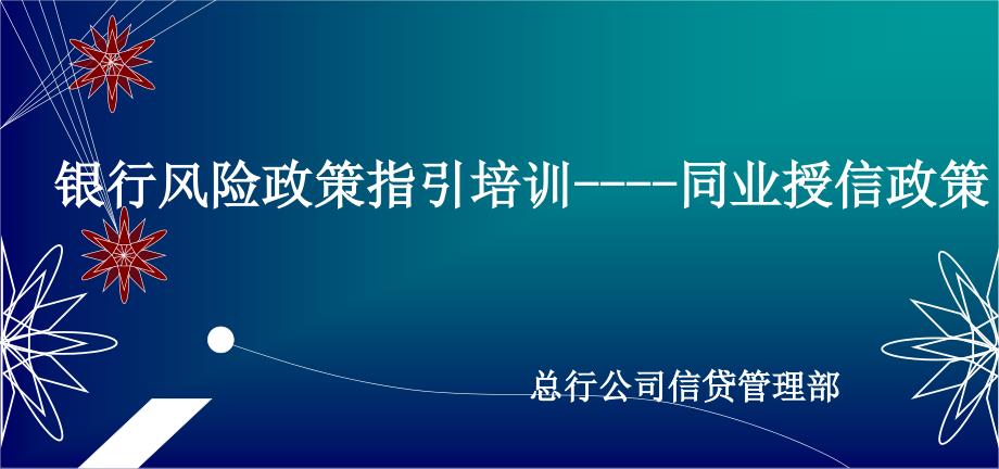 银行风险政策指引培训同业授信政策_第1页