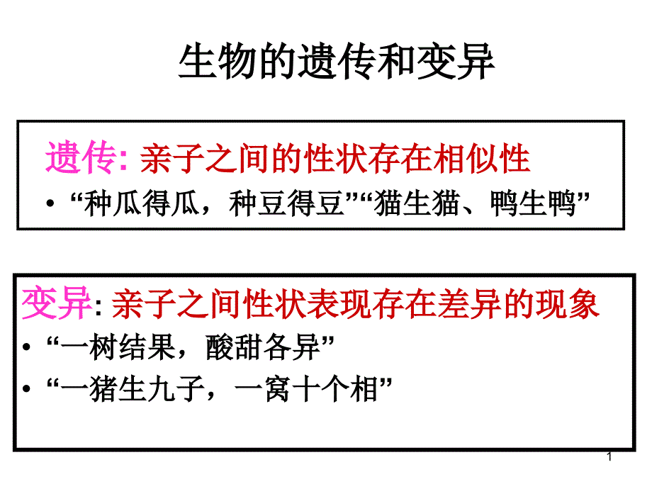 复习第二章生物遗传和变异_第1页