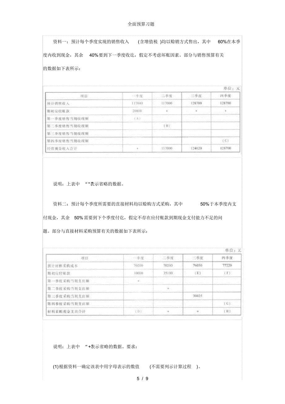 全面预算习题_第5页