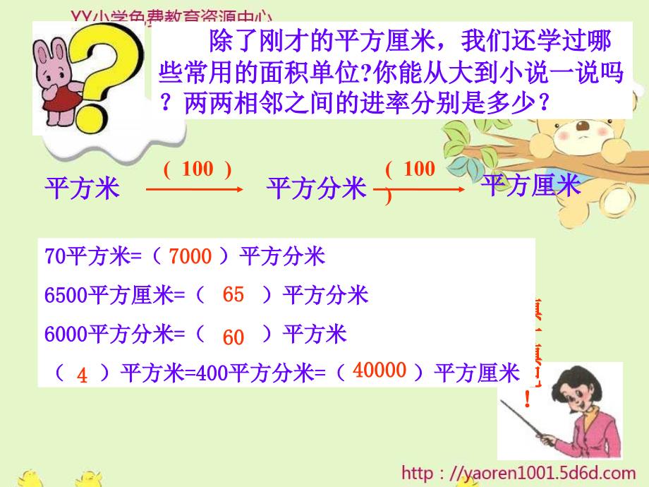 苏教版数学三下长方形和正方形的面积ppt复课件_第4页