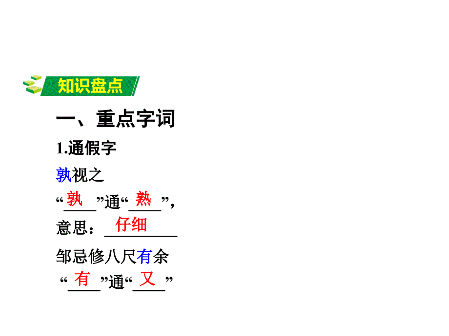 河南省中考语文 第一部分 古代诗文阅读 专题一 文言文阅读 第7篇 邹忌讽齐王纳谏课件_第2页