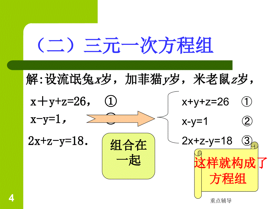 人教版七年级下三元一次方程组重要知识_第4页