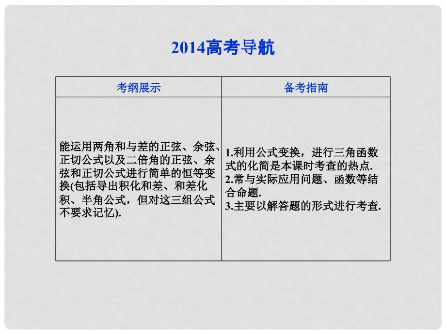 高考数学一轮复习 3.4简单的三角恒等变换课件 理 新人教A版_第2页