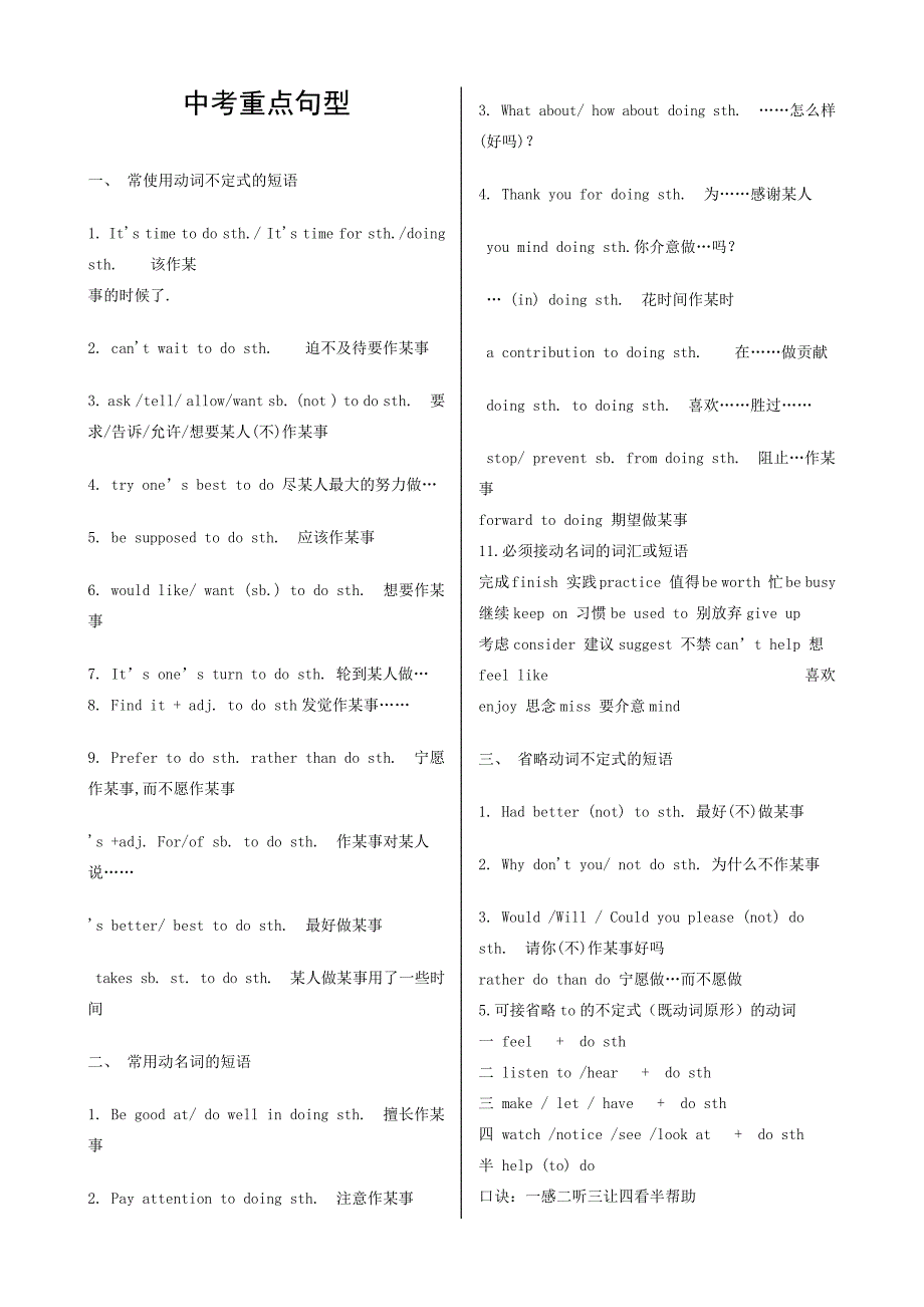 中考英语常考的动词短语归纳_第1页