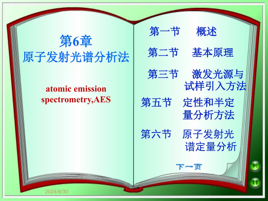 仪器分析第6章原子发射光谱分析法_第1页