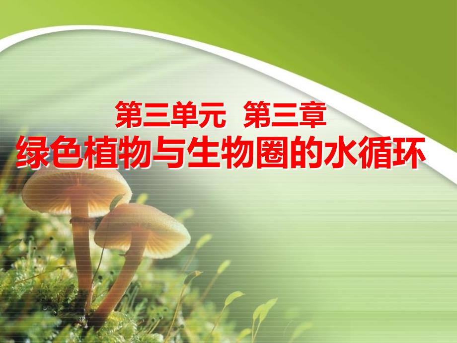 第三章绿色植物与生物圈的水循环复习_第1页