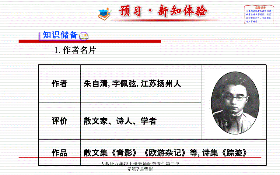 人教版八年级上册教师配套课件第二单元第7课背影课件_第2页