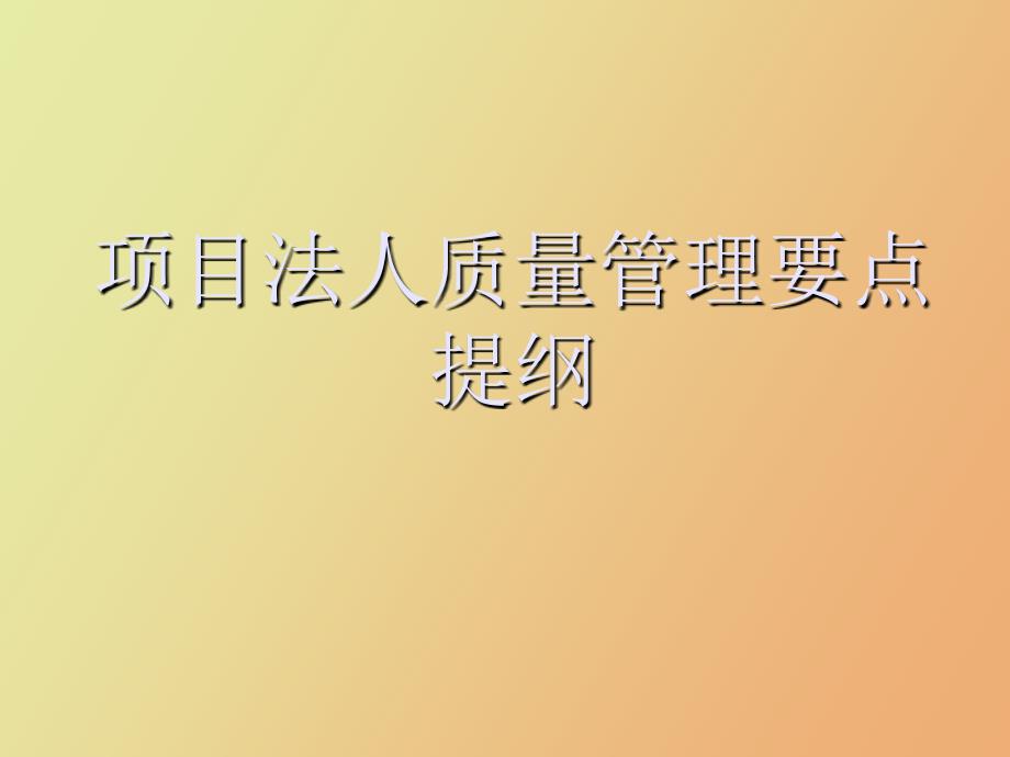 水利工程项目法人质量管理要点提纲_第1页