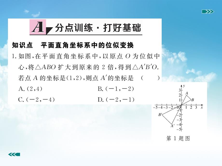 新编【北师大版】九年级上册数学：4.8.2平面直角坐标系中的位似变换课件_第3页