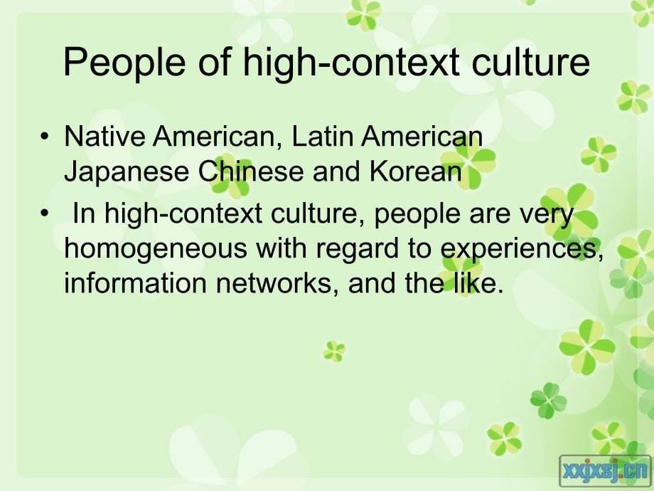 大二英语跨文化交际课件：High-Context and the Low-Context Communication_第5页