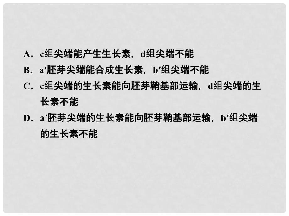 高考生物二轮专题突破 植物的生命活动调节复习课件 新人教版_第5页