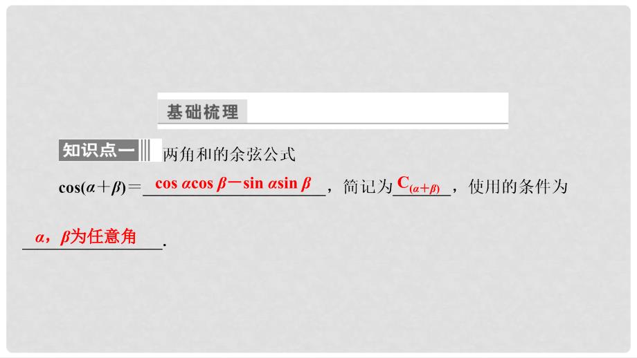 高中数学 第三章 三角恒等变换 3.1 两角和与差的正弦、余弦和正切公式 3.1.2 两角和与差的正弦、余弦、正切公式（1）课件 新人教A版必修4_第4页