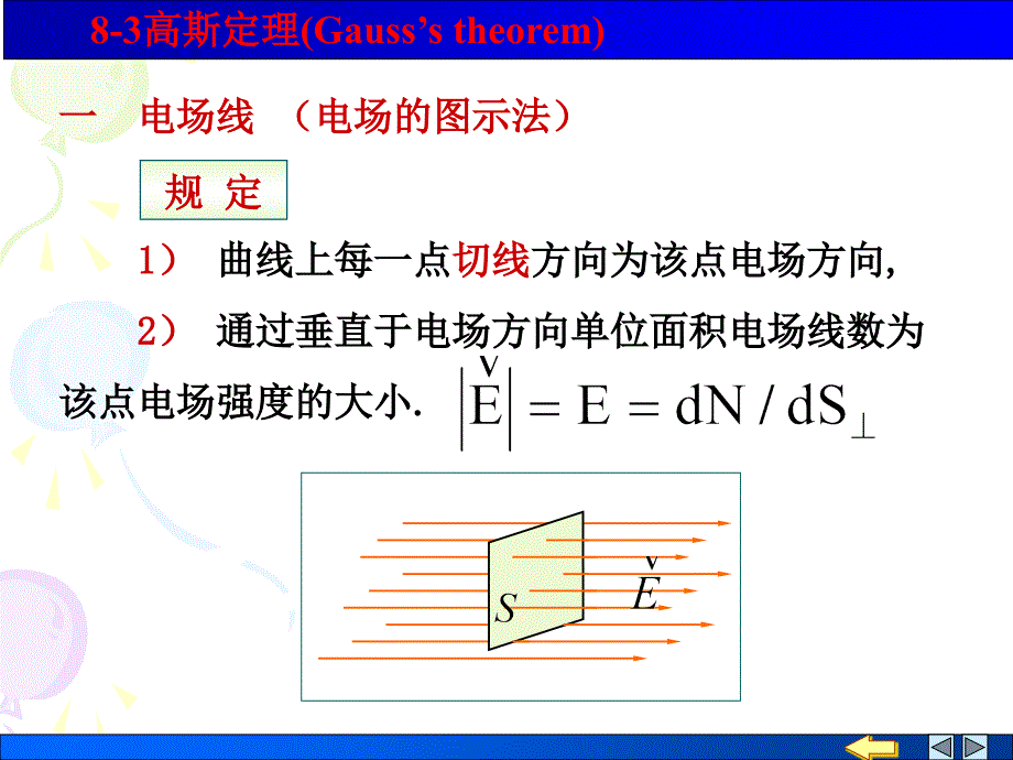 大学物理课件：8-3 电场强度通量 高斯定理_第1页