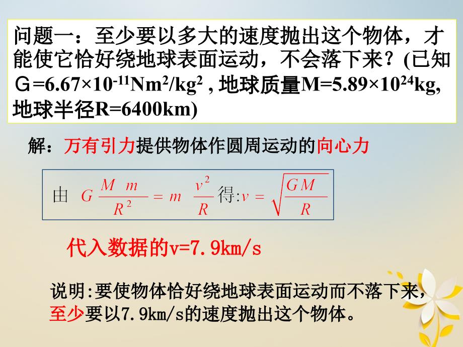 物理 第六章 万有引力与航天 6.5 宇宙航行 新人教版必修2_第4页