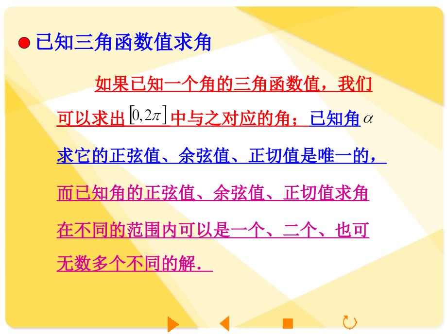 人教版高中数学课件已知三角函数值求角课件_第4页