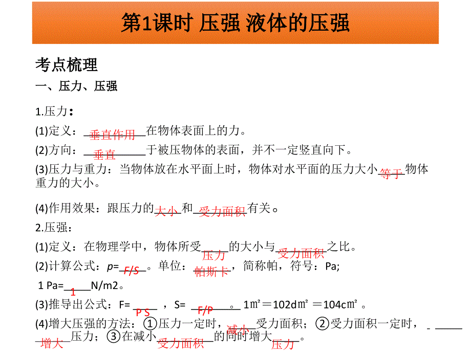 中考物理复习件：第八章压强复习专题(共27张PPT)PPT_第3页