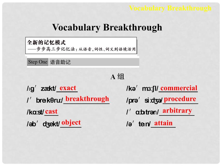 高中英语 Unit 2 Vocabulary Breakthrough课件 新人教版选修8_第1页