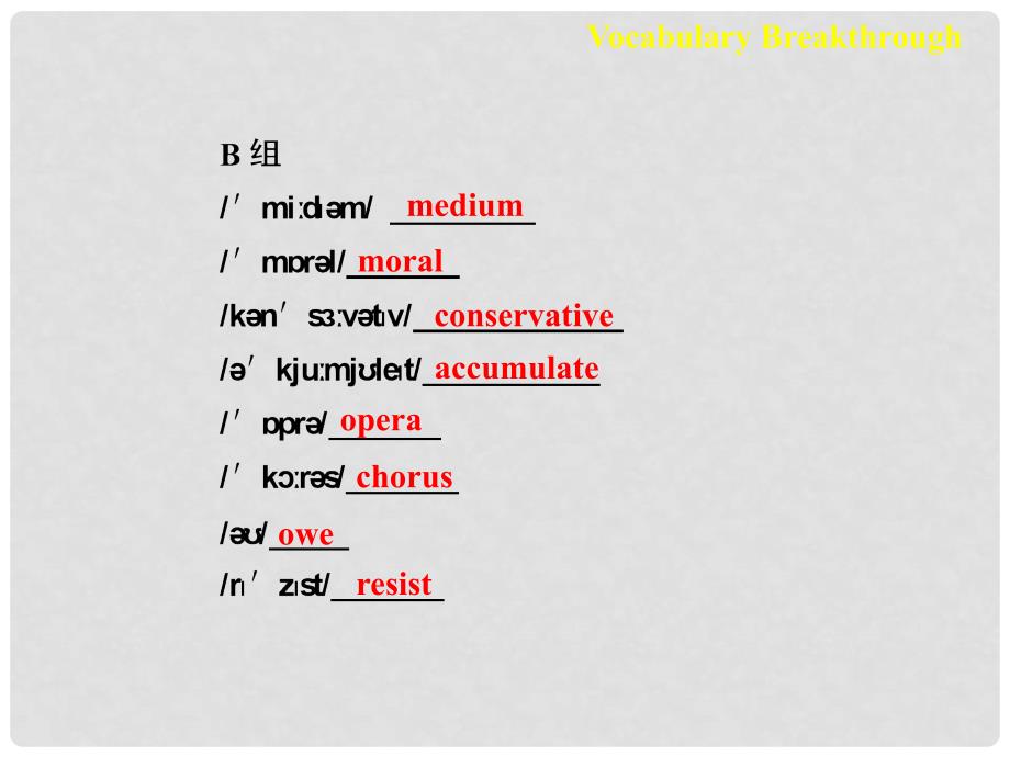 高中英语 Unit 2 Vocabulary Breakthrough课件 新人教版选修8_第2页