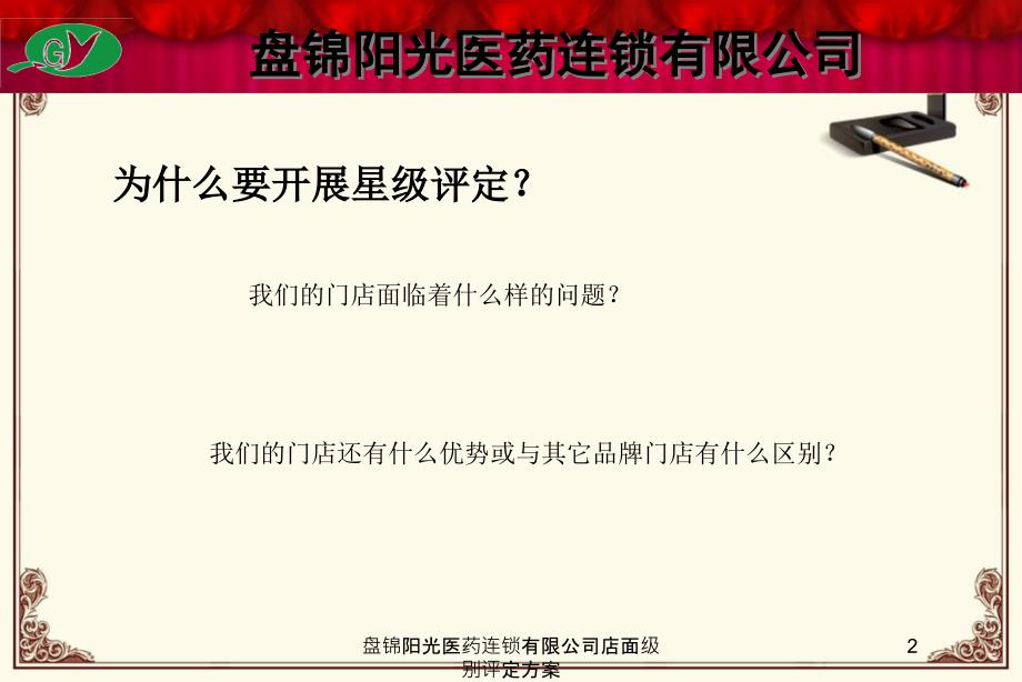 盘锦阳光医药连锁有限公司店面级别评定方案课件_第2页