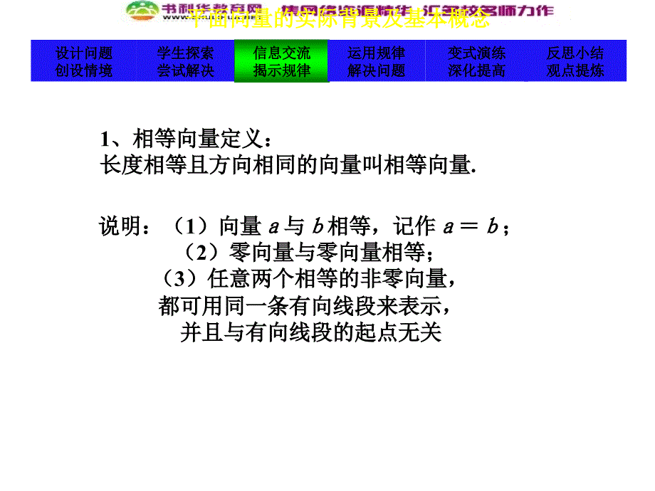 数学高中人教A版必修4课件：2.1.2平面向量的实际背景及基本概念一_第4页