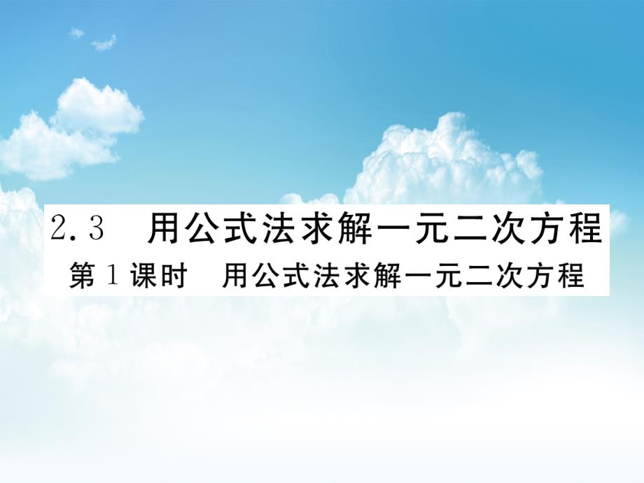 新编数学【北师大版】九年级上册：2.3.1用公式法求解一元二次方程课件_第2页