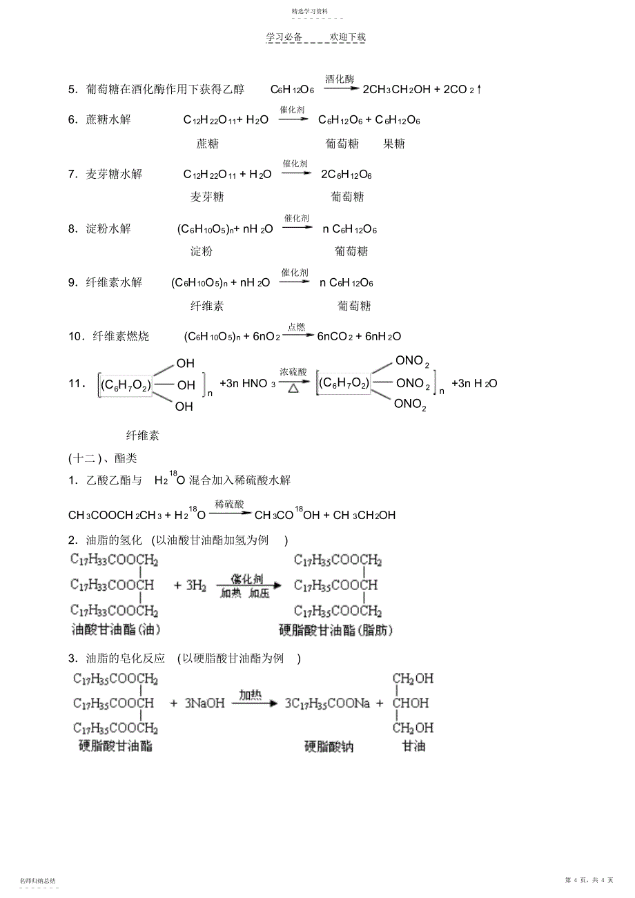 2022年有机化学基础化学方程式整理_第4页