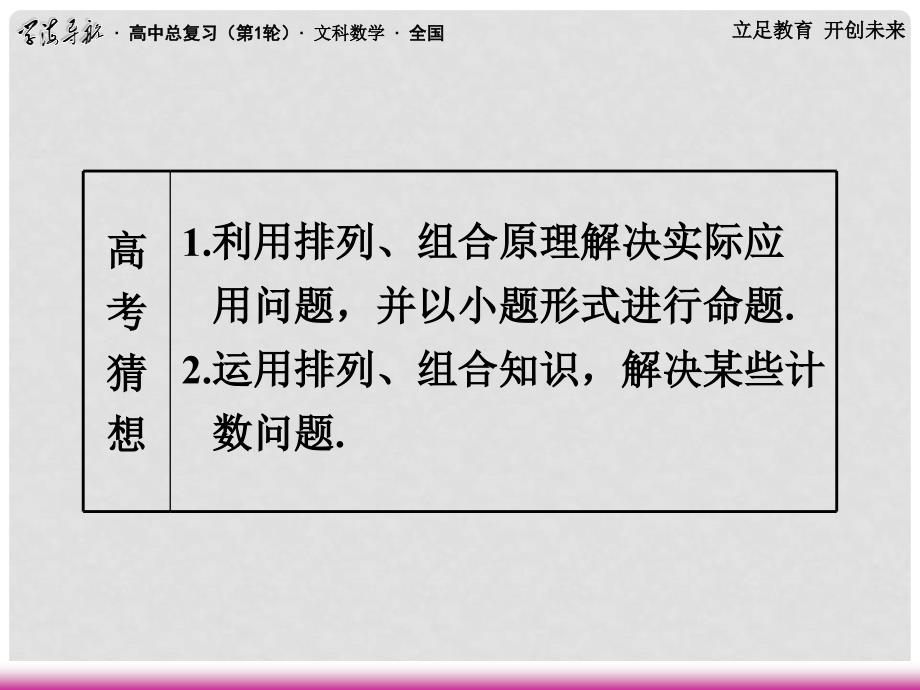 高三数学第一轮总复习 10.2 排列、组合应用题课件（1）_第3页