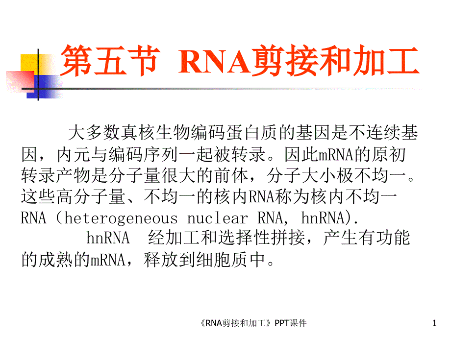 RNA剪接和加工课件_第1页