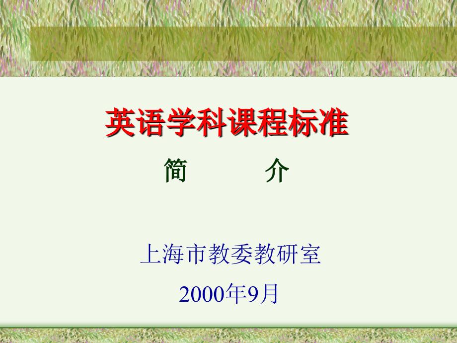 英语学科章节程标准简介_第1页