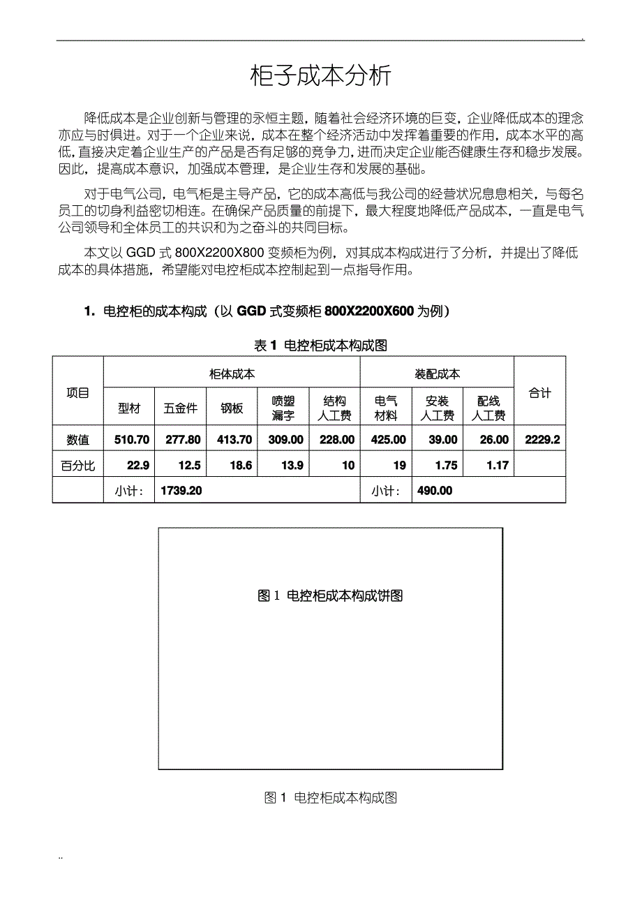 柜子成本分析及降低成本措施_第1页