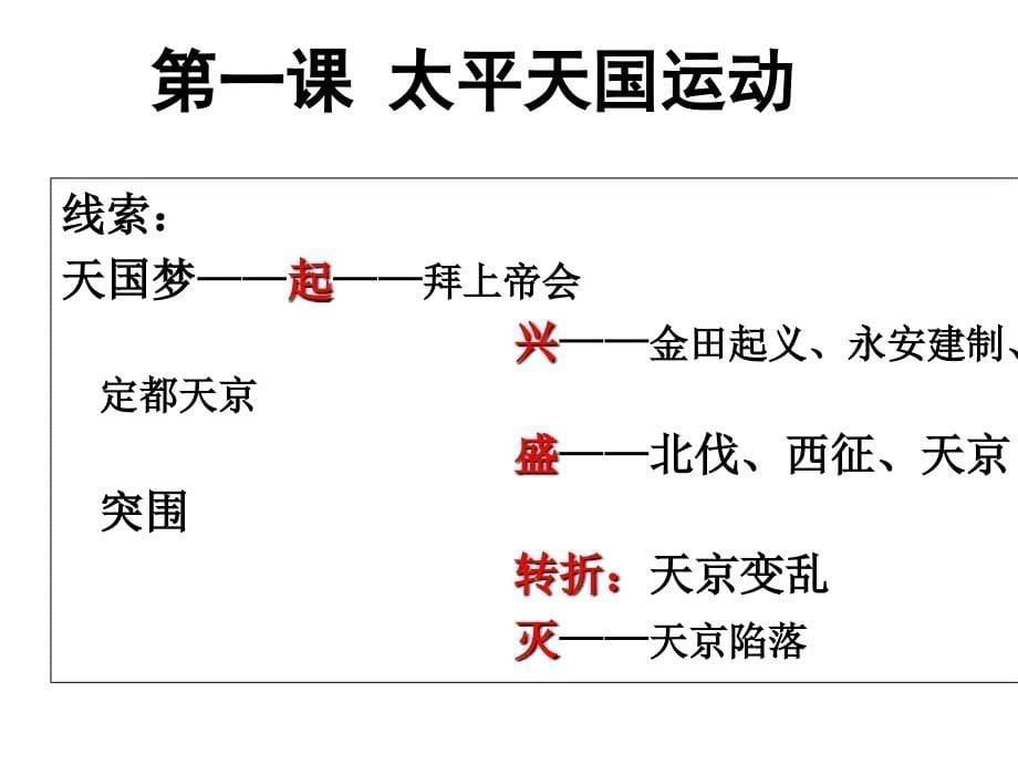 人民版高一历史必修一专题三近代中国的民主革命第八课太平天国运动课件_第5页