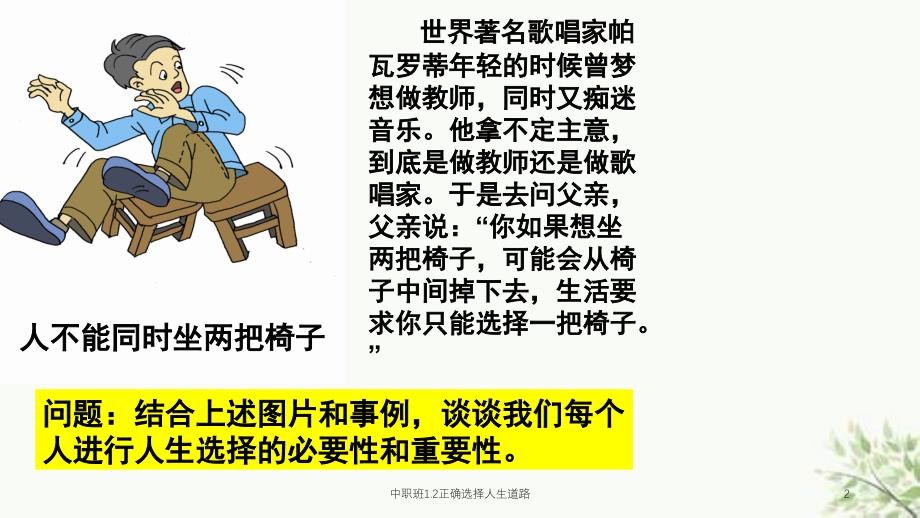 中职班1.2正确选择人生道路课件_第2页