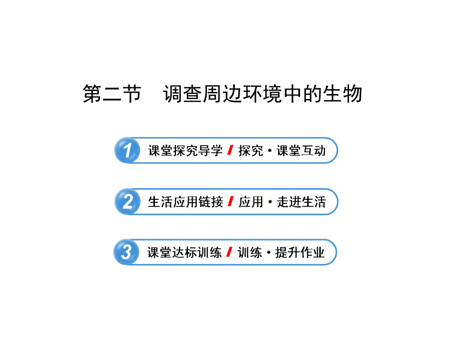 2013年秋七年级生物上册第一章第二节调查周边环境中的生物.ppt_第1页